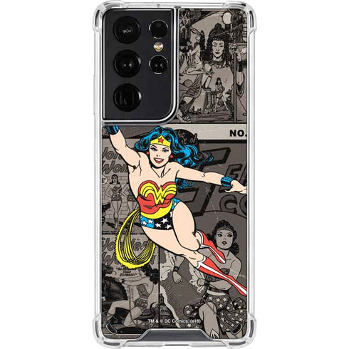 DC Comics Wonder Woman Vintage pose pattern Galaxy S21 Ultra 5G Clear Case