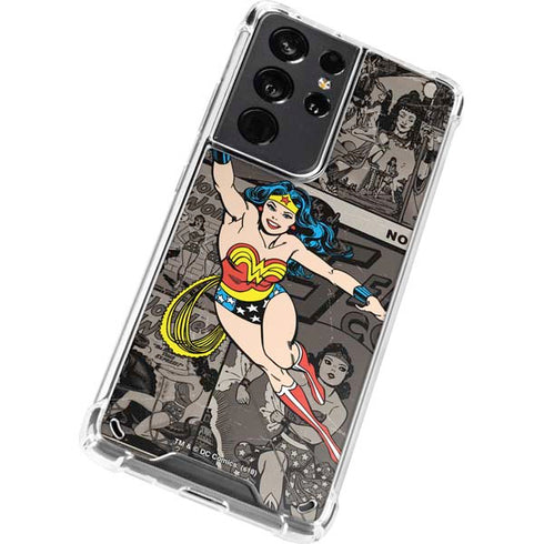 DC Comics Wonder Woman Vintage pose pattern Galaxy S21 Ultra 5G Clear Case