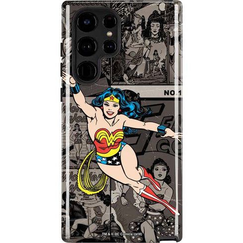 DC Comics Wonder Woman Vintage pose pattern Galaxy S22 Ultra Pro Case