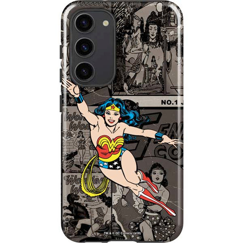 DC Comics Wonder Woman Vintage pose pattern Galaxy S23 Plus Pro Case