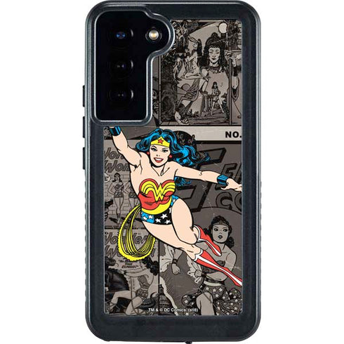 DC Comics Wonder Woman Vintage pose pattern Galaxy S23 Plus Waterproof Case