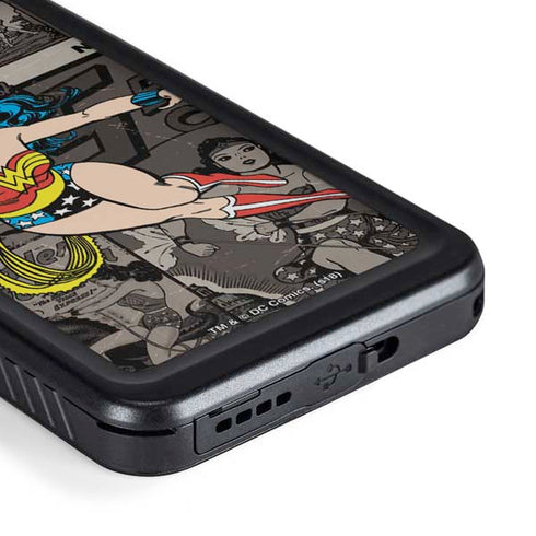 DC Comics Wonder Woman Vintage pose pattern Galaxy S23 Plus Waterproof Case