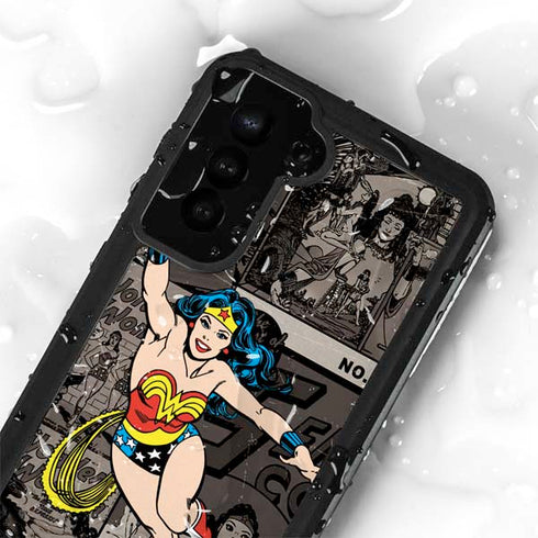 DC Comics Wonder Woman Vintage pose pattern Galaxy S23 Plus Waterproof Case
