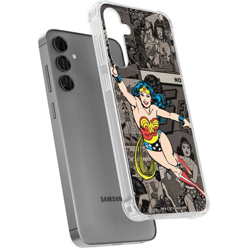 DC Comics Wonder Woman Vintage pose pattern Galaxy S24 Plus Clear Case