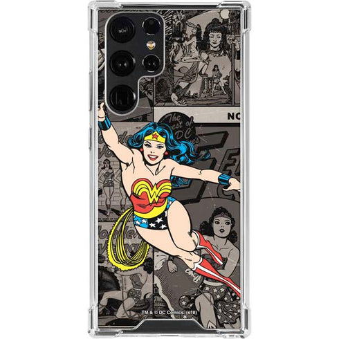 DC Comics Wonder Woman Vintage pose pattern Galaxy S24 Ultra Clear Case