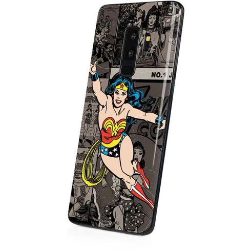 DC Comics Wonder Woman Vintage pose pattern Galaxy S9 Plus Skin