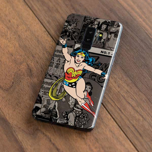 DC Comics Wonder Woman Vintage pose pattern Galaxy S9 Plus Skin
