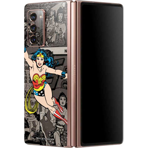 DC Comics Wonder Woman Vintage pose pattern Galaxy Z Fold2 5G Skin