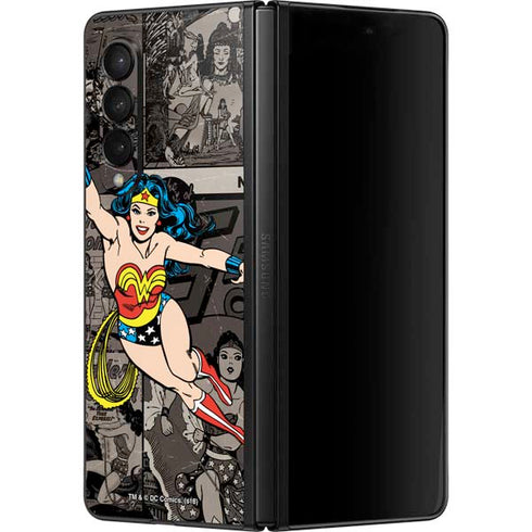 DC Comics Wonder Woman Vintage pose pattern Galaxy Z Fold3 5G Skin