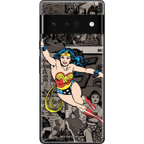 DC Comics Wonder Woman Vintage pose pattern Google Pixel 6 Pro Skin