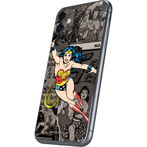 DC Comics Wonder Woman Vintage pose pattern iPhone 11 Skin