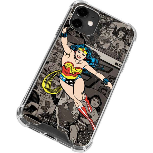 DC Comics Wonder Woman Vintage pose pattern iPhone 12 Clear Case