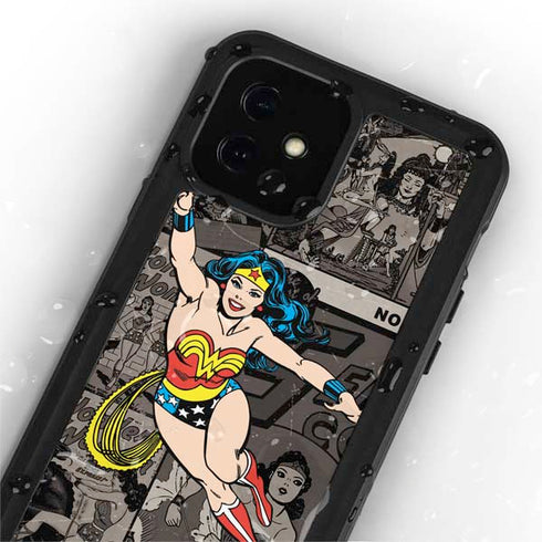 DC Comics Wonder Woman Vintage pose pattern iPhone 12 Mini Waterproof Case