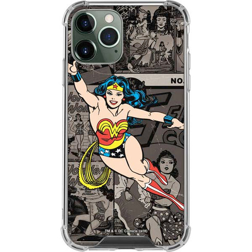 DC Comics Wonder Woman Vintage pose pattern iPhone 12 Pro Clear Case
