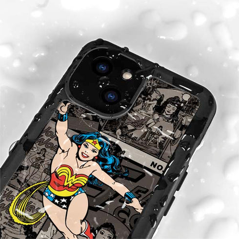 DC Comics Wonder Woman Vintage pose pattern iPhone 13 Mini Waterproof Case