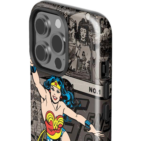 DC Comics Wonder Woman Vintage pose pattern iPhone 13 Pro Impact Case