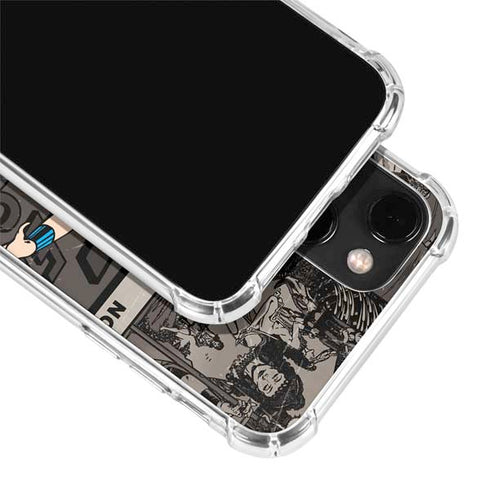 DC Comics Wonder Woman Vintage pose pattern iPhone 14 Plus Clear Case