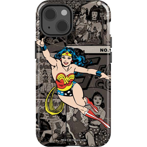 DC Comics Wonder Woman Vintage pose pattern iPhone 15 Impact Case