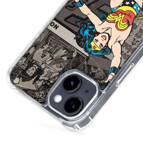 DC Comics Wonder Woman Vintage pose pattern iPhone 15 Plus MagSafe Case