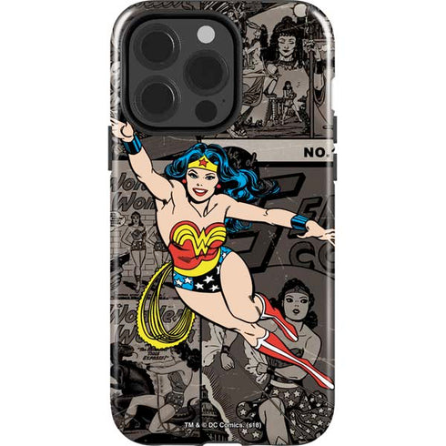 DC Comics Wonder Woman Vintage pose pattern iPhone 15 Pro Impact Case