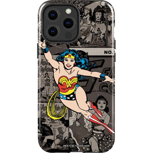 DC Comics Wonder Woman Vintage pose pattern iPhone 15 Pro Max Impact Case