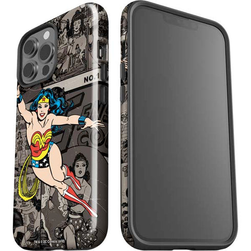 DC Comics Wonder Woman Vintage pose pattern iPhone 15 Pro Max Impact Case