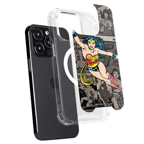 DC Comics Wonder Woman Vintage pose pattern iPhone 15 Pro Max MagSafe Case