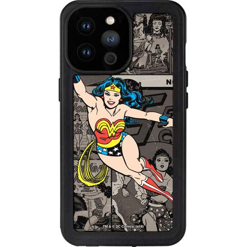 DC Comics Wonder Woman Vintage pose pattern iPhone 14 Pro Max Waterproof Case