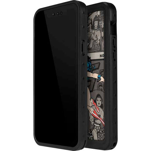 DC Comics Wonder Woman Vintage pose pattern iPhone 14 Pro Max Waterproof Case