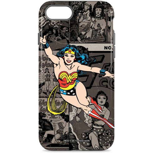 DC Comics Wonder Woman Vintage pose pattern iPhone 8 Pro Case