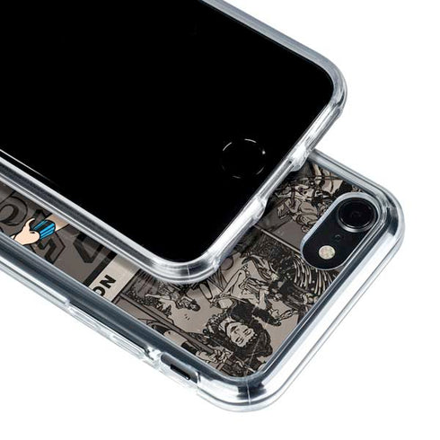 DC Comics Wonder Woman Vintage pose pattern iPhone SE (2nd & 3rd Gen) Clear Case