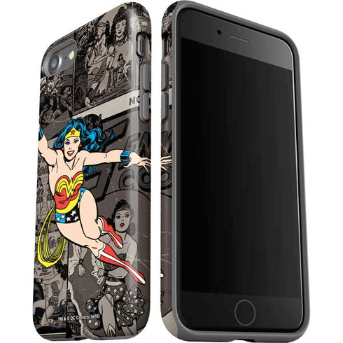 DC Comics Wonder Woman Vintage pose pattern iPhone SE (2nd & 3rd Gen) Pro Case
