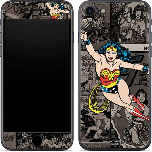 DC Comics Wonder Woman Vintage pose pattern iPhone SE (2nd & 3rd Gen) Skin