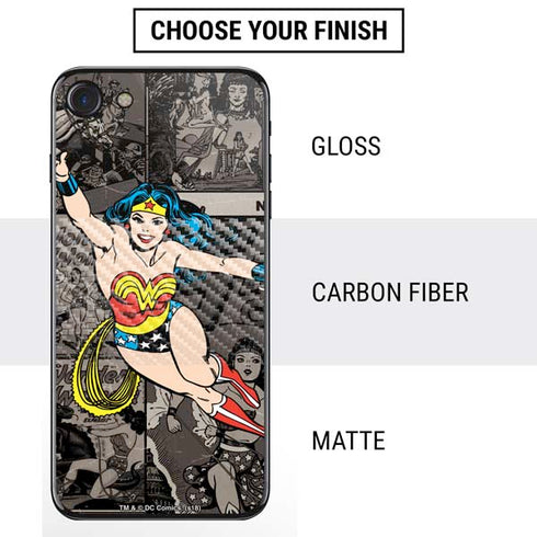DC Comics Wonder Woman Vintage pose pattern iPhone SE (2nd & 3rd Gen) Skin