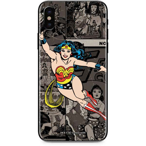 DC Comics Wonder Woman Vintage pose pattern iPhone XS Skin