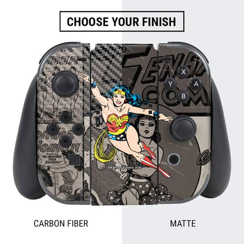 DC Comics Wonder Woman Vintage pose pattern Nintendo Switch Bundle Skin