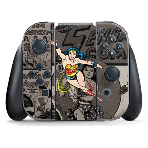 DC Comics Wonder Woman Vintage pose pattern Nintendo Switch (2017-2021) Joy-Con Controller Skin