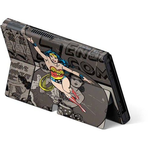 DC Comics Wonder Woman Vintage pose pattern Nintendo Switch OLED (2021) Skin