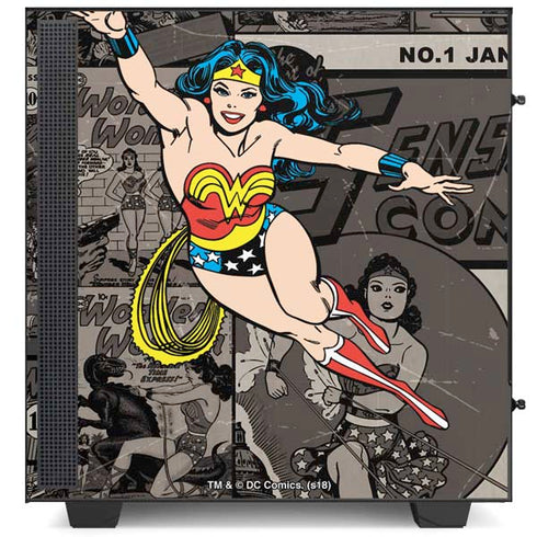 DC Comics Wonder Woman Vintage pose pattern NZXT H510 Compact ATX Mid-Tower Case Skin