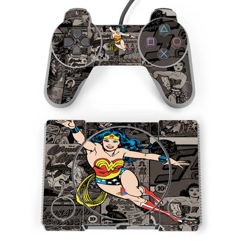 DC Comics Wonder Woman Vintage pose pattern PlayStation Classic Bundle Skin
