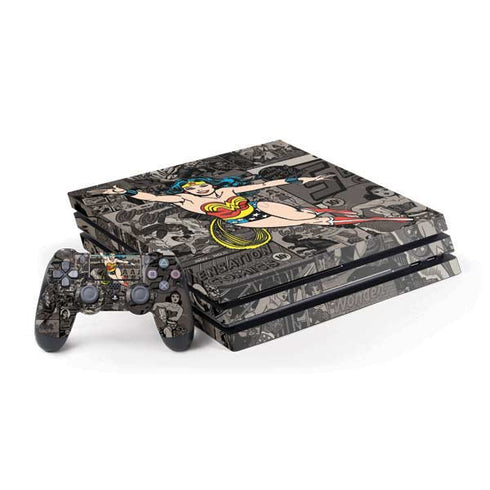 DC Comics Wonder Woman Vintage pose pattern PS4 Pro Bundle Skin