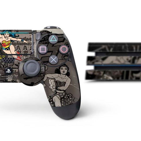 DC Comics Wonder Woman Vintage pose pattern PS4 Pro Bundle Skin