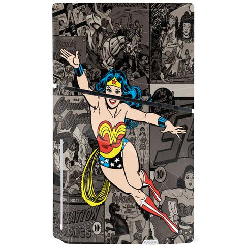 DC Comics Wonder Woman Vintage pose pattern PS5 Slim Disk Bundle Skin