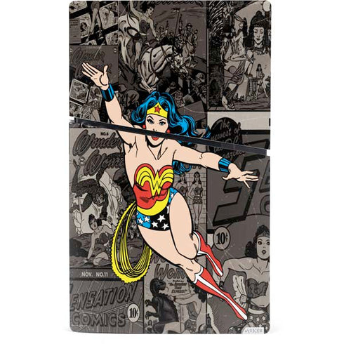 DC Comics Wonder Woman Vintage pose pattern PS5 Slim Digital Edition Bundle Skin