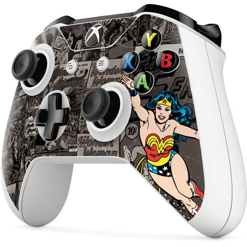 DC Comics Wonder Woman Vintage pose pattern Xbox One S All-Digital Edition Bundle Skin