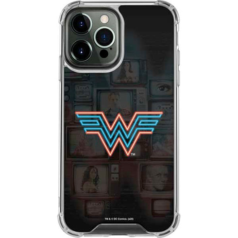 Wonder Woman 1984 (2020) Neon Logo iPhone 14 Pro Max Clear Case
