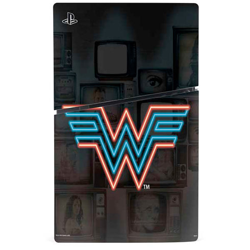 Wonder Woman 1984 (2020) Neon Logo PS5 Slim Digital Edition Bundle Skin