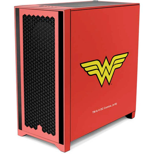 DC Comics Wonder Woman Classic Logo Corsair 4000D Tempered Glass Mid-Tower ATX Case Skin