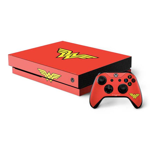 DC Comics Wonder Woman Classic Logo Xbox One X Bundle Skin
