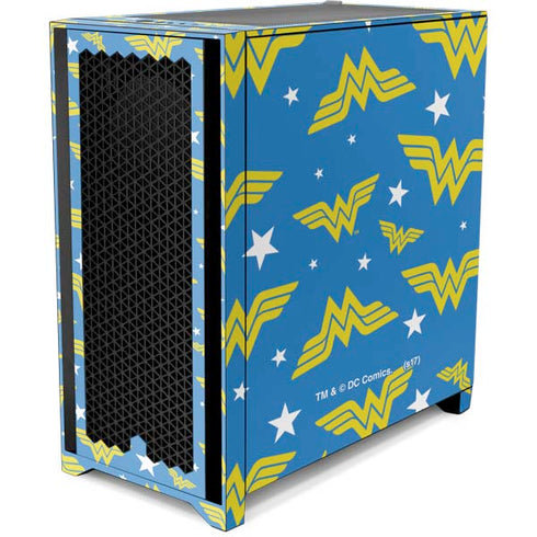 DC Comics Wonder Woman Logo Pattern Corsair 4000D Tempered Glass Mid-Tower ATX Case Skin